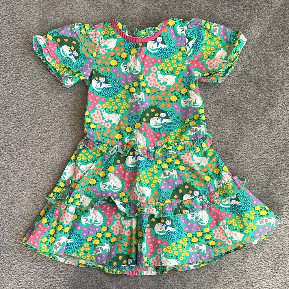 Mini Boden Cat Garden Puff Sleeve Dress
